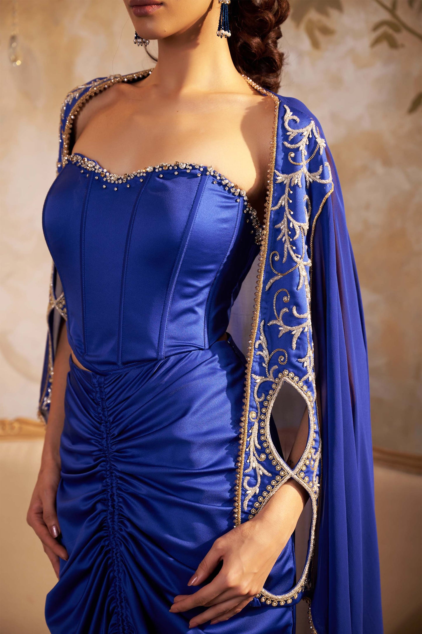 CAMILLA CORSET DHOTI CAPE SET