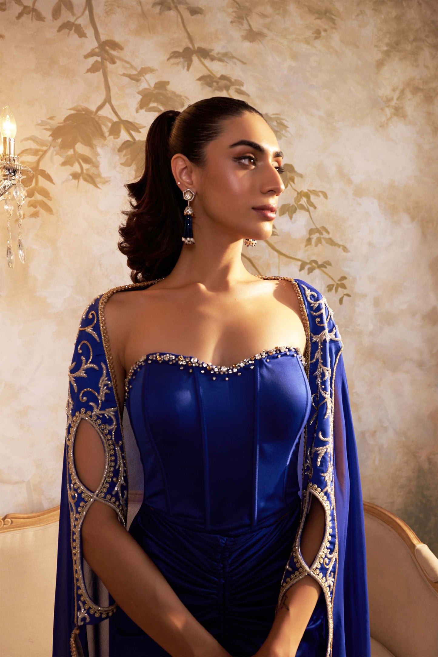 CAMILLA CORSET DHOTI CAPE SET