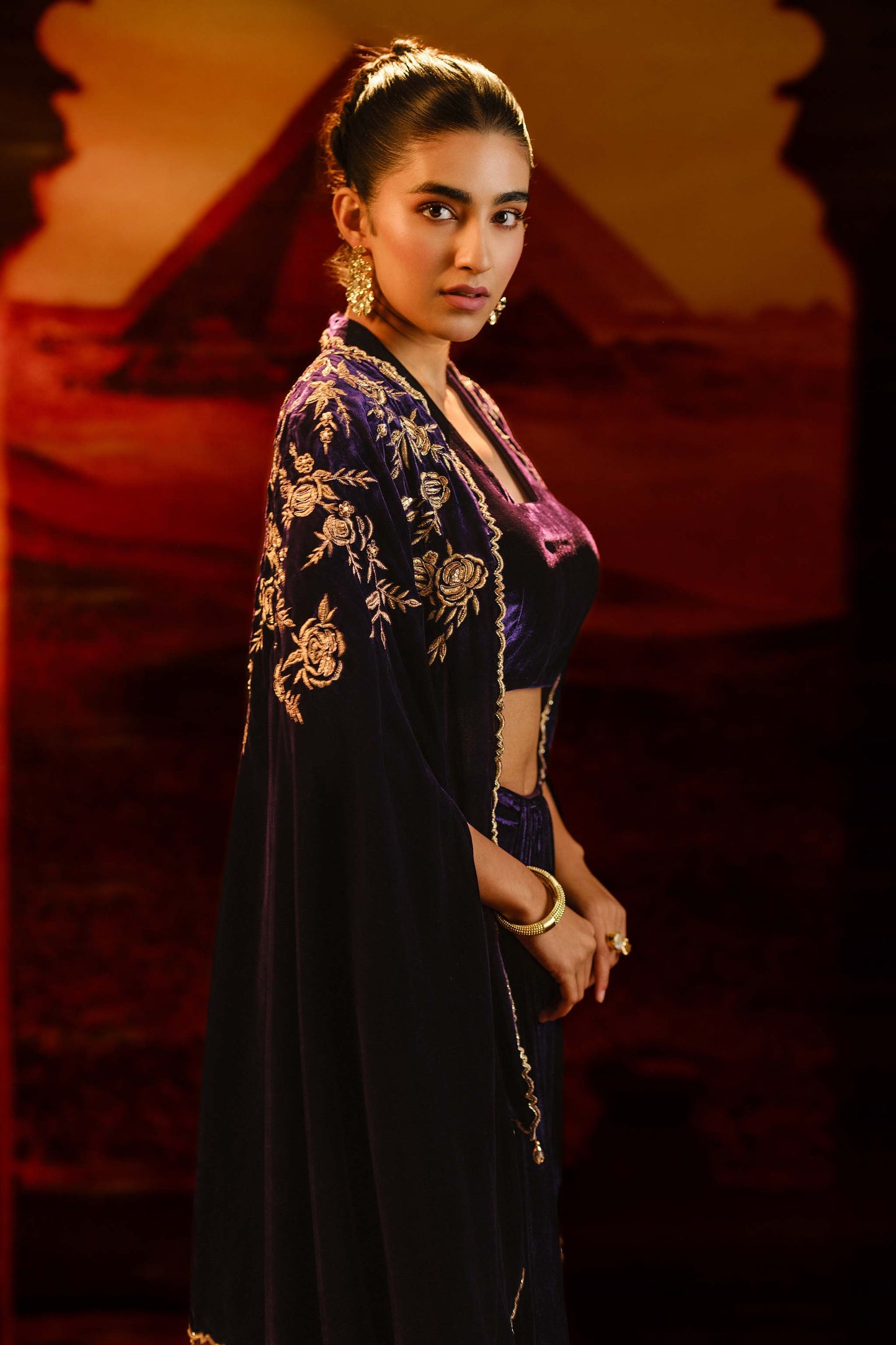 SANA DHOTI CAPE SET