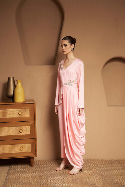 AMORA DRAPE TUNIC PANT SET