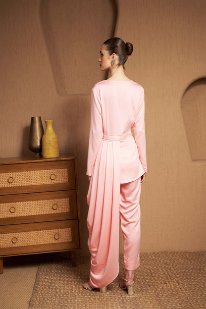 AMORA DRAPE TUNIC PANT SET
