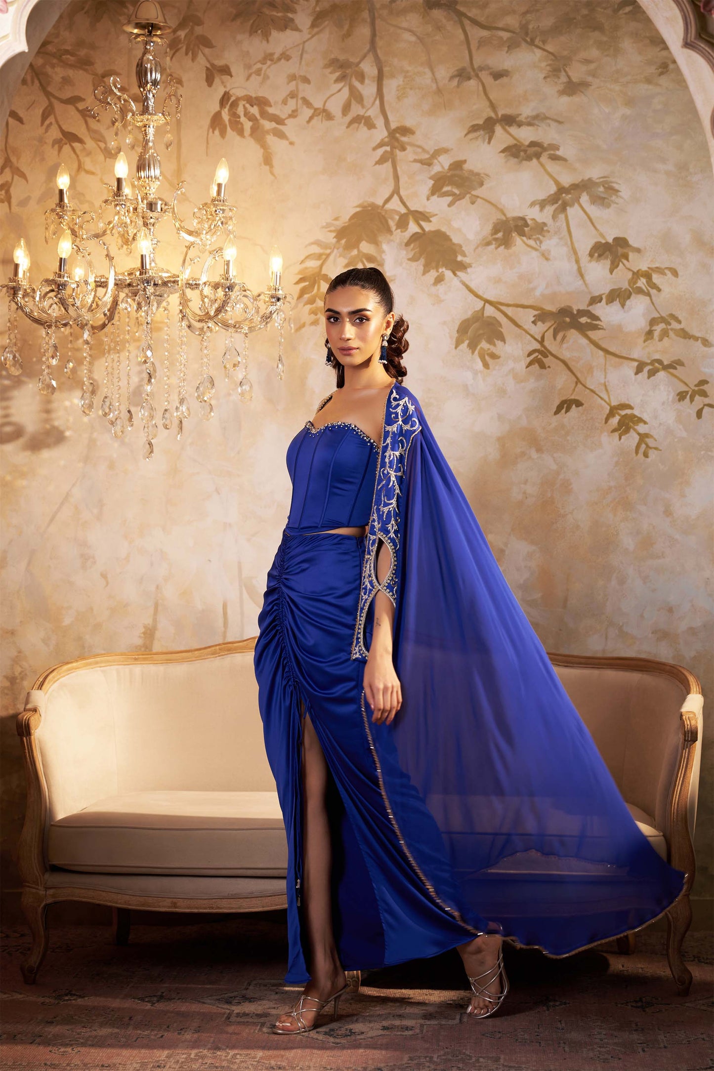 CAMILLA CORSET DHOTI CAPE SET
